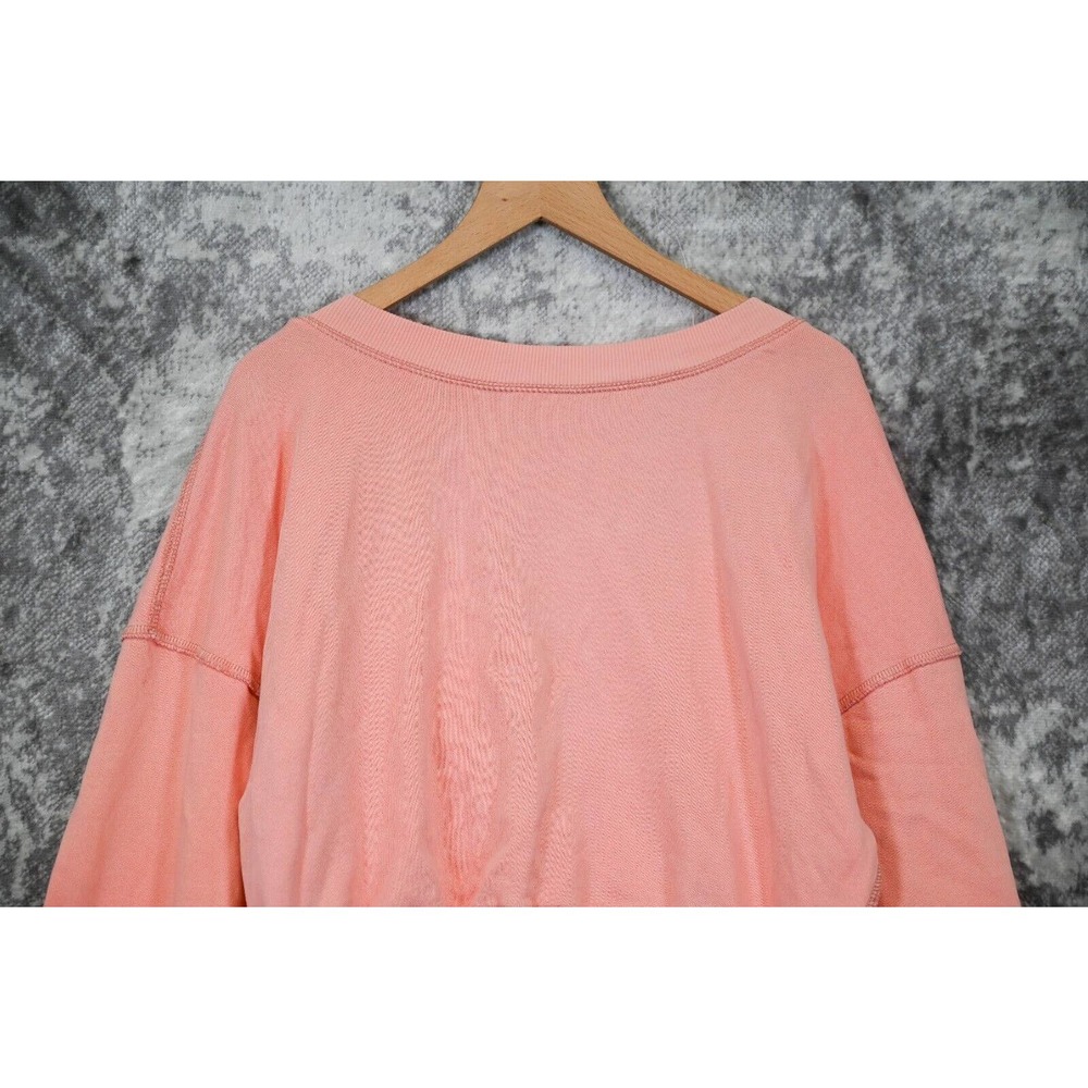 Free People Pink French Terry Pullover Open Back Crop Sweatshirt S Small - Picture 2 of 8